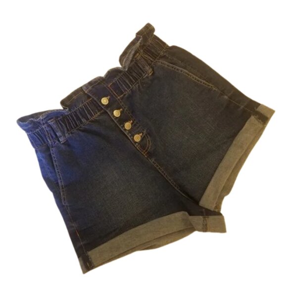 Jean Layering Shorts NoBo High Waisted Jean Paperbag Shorts | Fall Essential - Picture 8 of 8